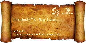 Szedmák Mariann névjegykártya