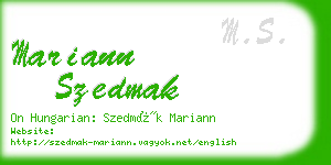 mariann szedmak business card